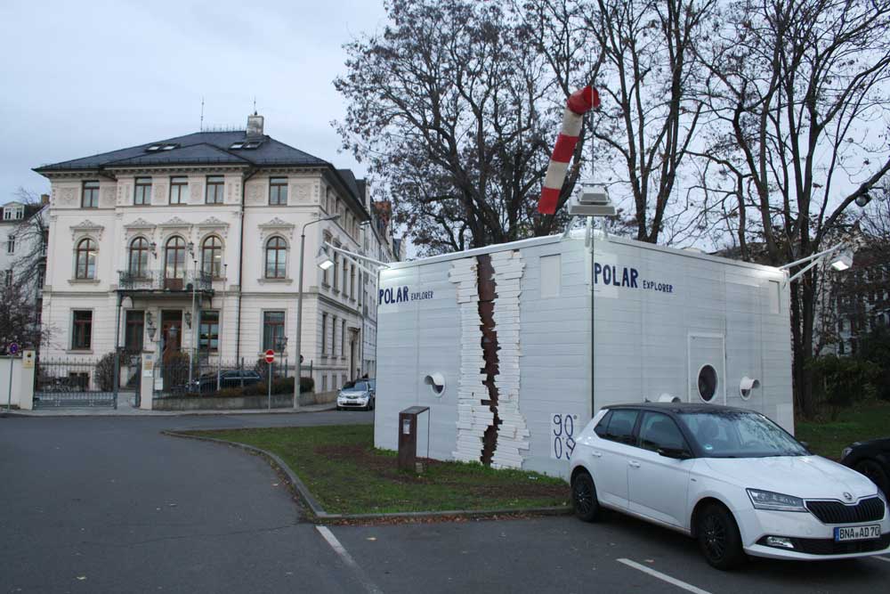 Die Forschungsstation vor dem Naturkundemuseum. Foto: Ralf Julke