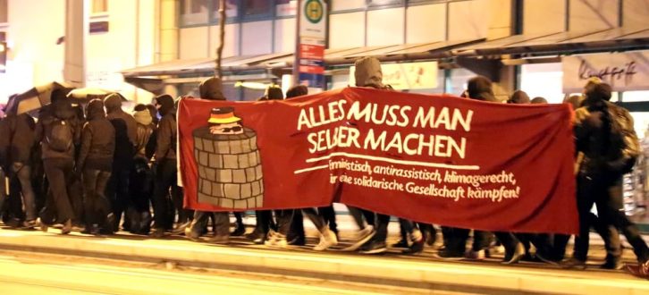 Vorn wollte man für Indymedia demonstrieren ... Foto: L-IZ.de