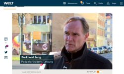 Burkhard Jung bei Welt.de als Polizeipräsident. Screnshot: Video Welt.de
