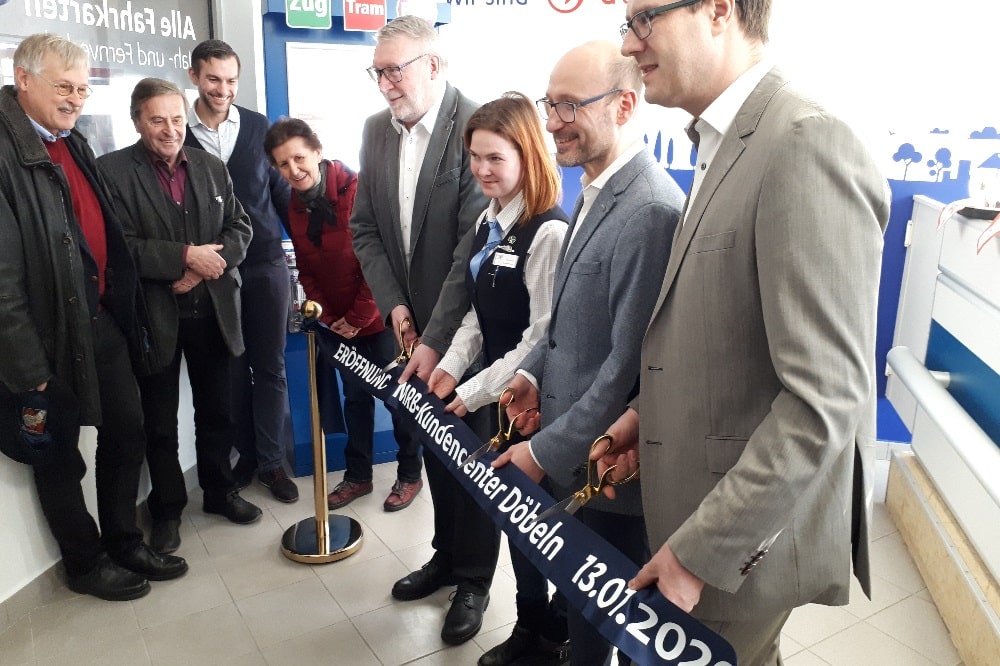 Das MRB-Kundencenter Döbeln ist mit Banddurchschnitt offiziell eröffnet; Quelle: MRB