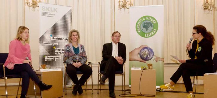 Frankziska Riekewald, Katharina Krefft, Burkhard Jung, Bettina van Suntum. Foto: Parents For Future