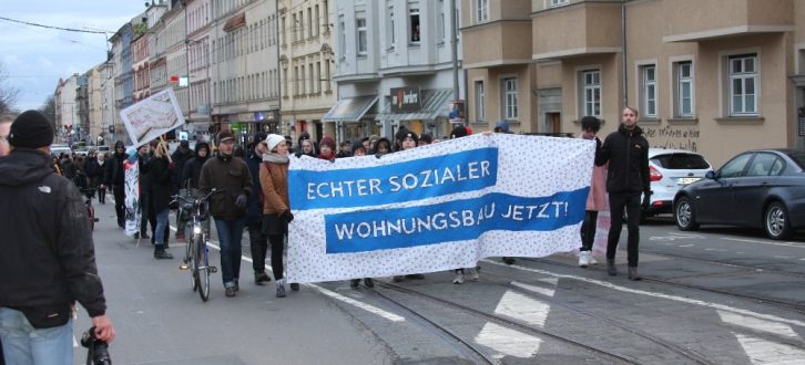 Demo für sozialen Wohnungsbau am 18. Januar 2020. Foto: LZ
