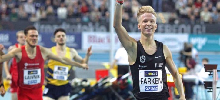 Aller guten Dinge sind drei. Robert Farken wird erneut Deutscher Hallenmeister über 800 Meter. Foto: Jan Kaefer
