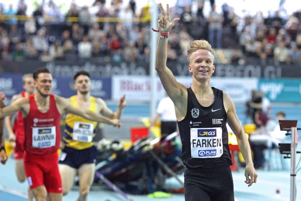 Aller guten Dinge sind drei. Robert Farken wird erneut Deutscher Hallenmeister über 800 Meter. Foto: Jan Kaefer