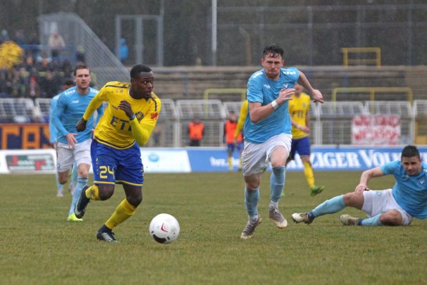 Ishmael Schubert-Abubakari in seinem ersten Spiel für Lok Leipzig. Foto: Jan Kaefer