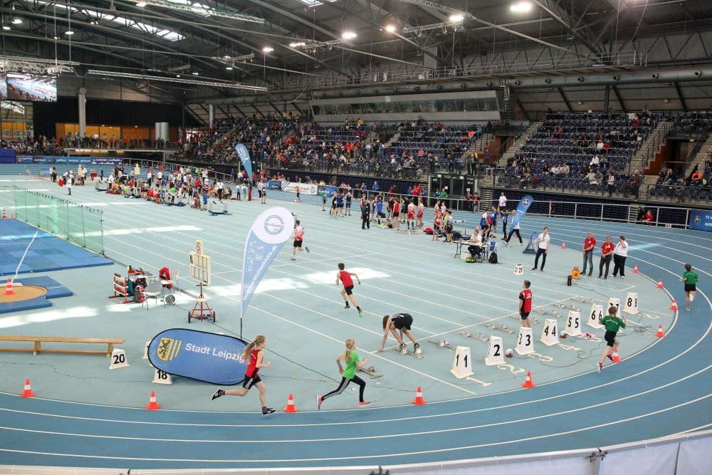 Viel Bewegung gab es am Sonntag in der Arena Leipzig zum Schülersportfest der SG MoGoNo. Foto: Jan Kaefer