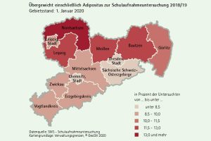 Adipositas bei Vorschuluntersuchungen in Sachsen. Grafik: Freistaat Sachsen, Statistisches Landesamt