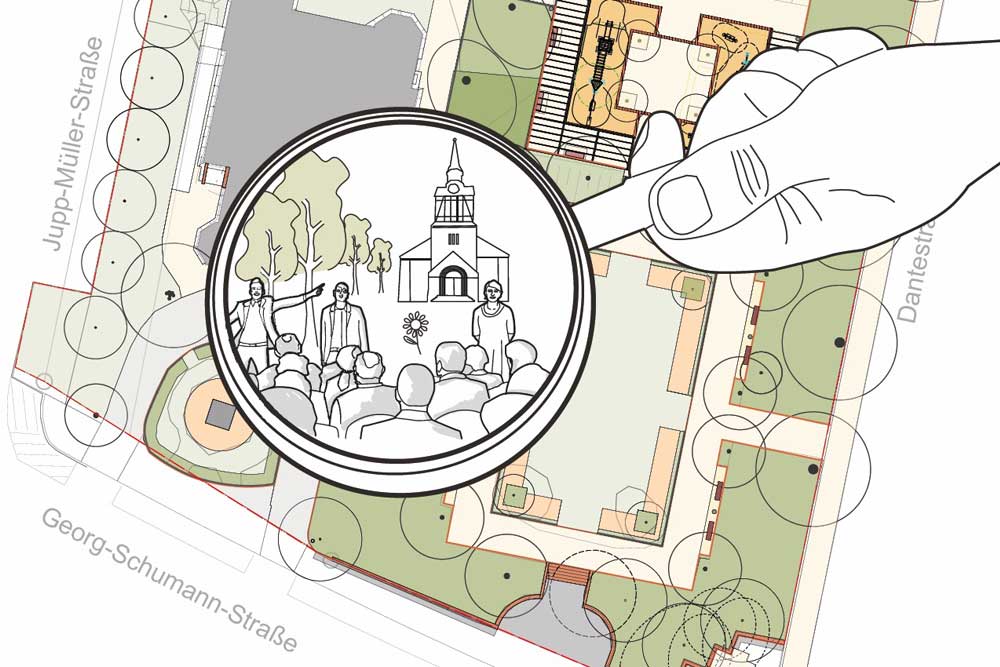 Was wird aus dem Park an der Auferstehungskirche? Grafik: Magistralenmanagement Georg-Schumann-Straße