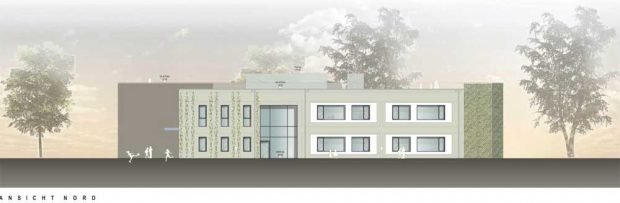 Die Nordansicht des neuen Gebäudes. Grafik: Giersdorff Architekten