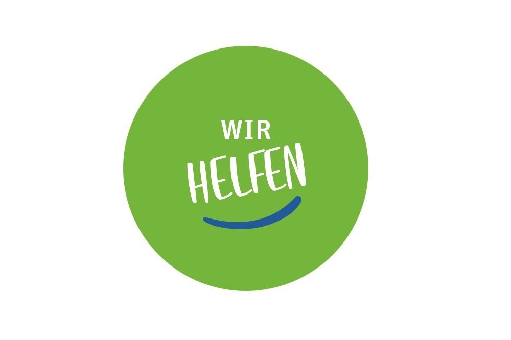 Button wir Helfen. Quelle: Stadt Markranstädt