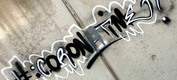„Coronatime“ - Die Zeit spiegelt sich längst auch in den Graffitis in Leipzig. Foto: LZ