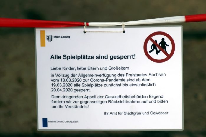 Die Spielplätze sind nun alle gesperrt - wa auch eingehalten wurde heute. Foto: L-IZ.de