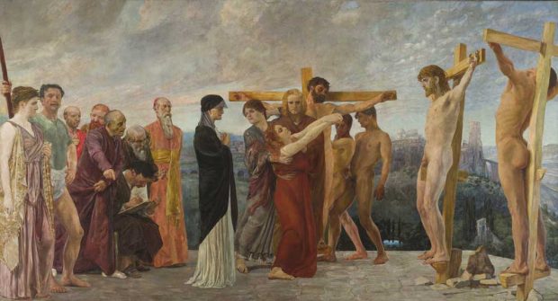 Max Klinger: Die Kreuzigung Christi, 1890, Öl auf Leinwand. Foto: MdbK
