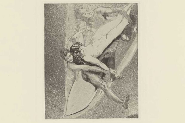 Max Klinger: Zelt, Luftfahrt, Blatt 40, 1916, Radierung, Aquatint. Foto: MdbK