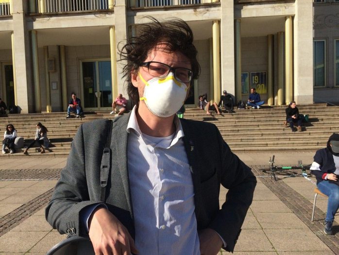 Tom Rodig? Ja, er ist es - voll vermummt auf einer Demonstration mitten in Sachsen. Foto: L-IZ.de