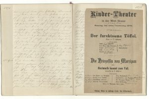 Auszug aus dem Tagebuch von Eveline von Hoffmann für ihre Tochter Martina aus dem Jahr 1876. Quelle: Stadtarchiv Leipzig