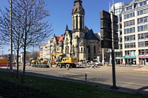 Auch die Baustelle am Goerdelering soll ruhen, wenn der EU-China-Gipfel stattfindet. Foto: L-IZ