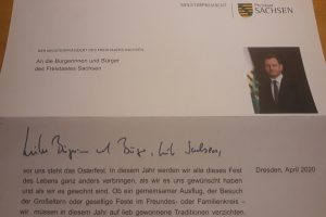 Sachsens Ministerpräsident Michael Kretschmer schreibt den Bürger/-innen in der Coronakrise. Foto: L-IZ.de