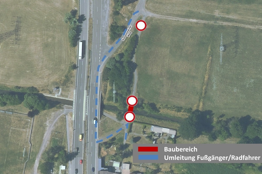 Sperrung der Eula-Bruecke. Quelle: Stadtverwaltung Borna