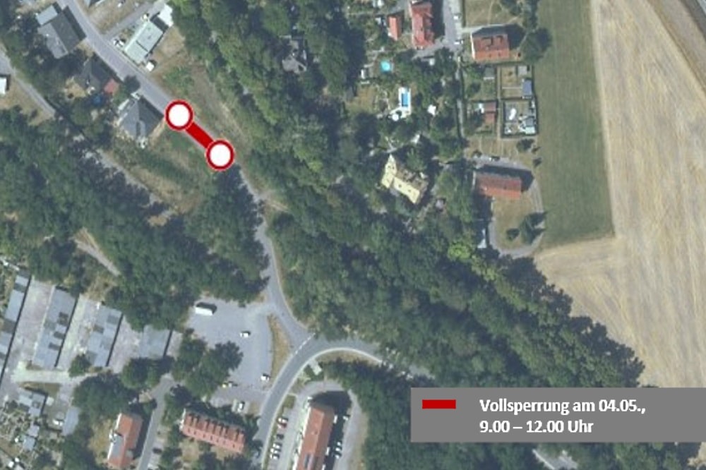 Sperrung Grüne Harfe. Quelle: Stadtverwaltung Borna