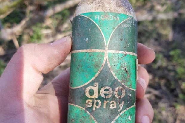 Auch soetwas taucht auf: eine alte Spraydose aus der DDR-Zeit. Foto: Chris Daiser