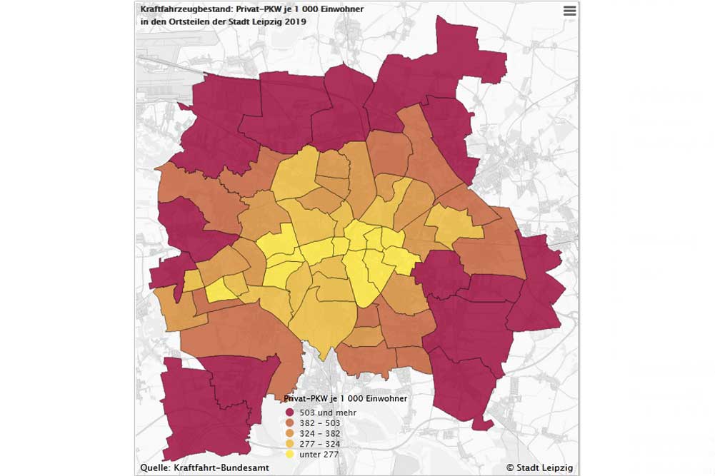 Privatbesitz an Pkw in Leipzig 2019. Grafik: Stadt Leipzig