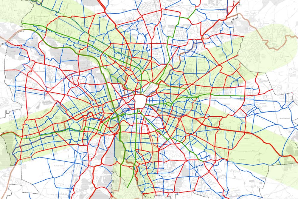 Ausschnitt aus der Karte „HauptNetzRad Stadt Leipzig“. Karte: Stadt Leipzig