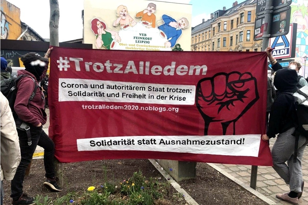 Demonstrieren am 1. Mai trotz Coronakrise? In Leipzig in Minimalausgabe. Foto: L-IZ.de