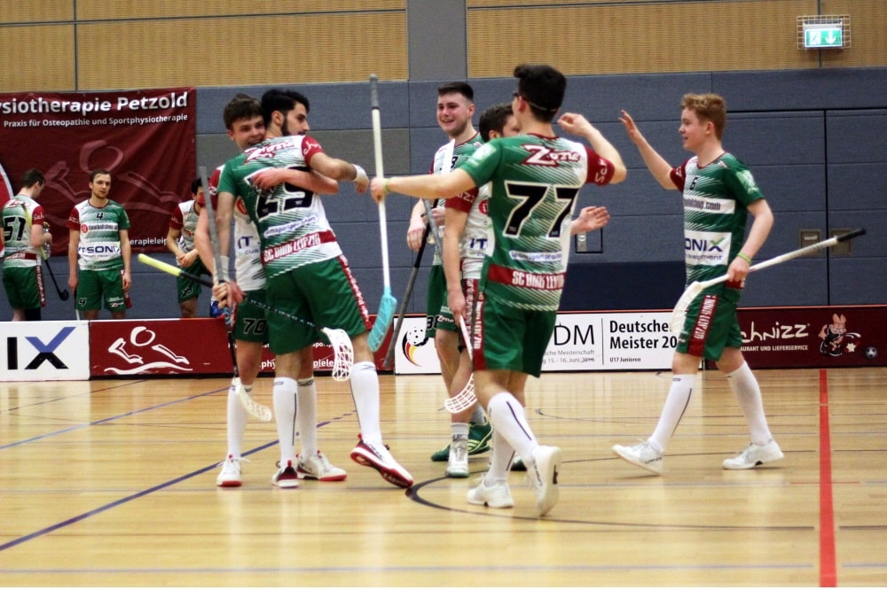 Die Floorballer des SC DHfK spielen in der kommenden Saison in der 1. Floorball-Bundesliga. Quelle: SC DHfK Leipzig Floorball