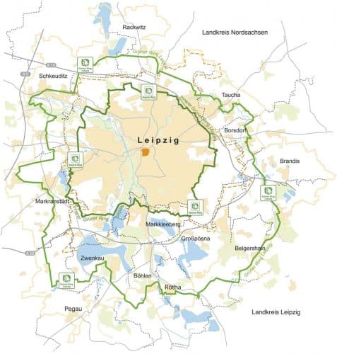 Die bisherigen Routen des Grünen Rings. Karte: GRL