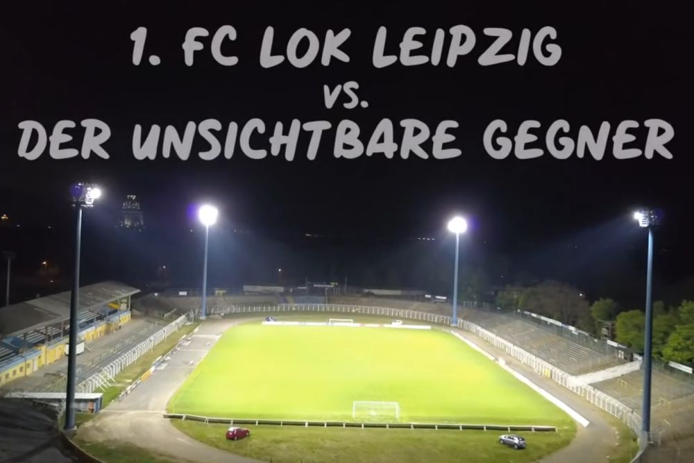In Probstheida brannte wieder Licht. Foto: Video-Screenshot/ 1. FC Lok