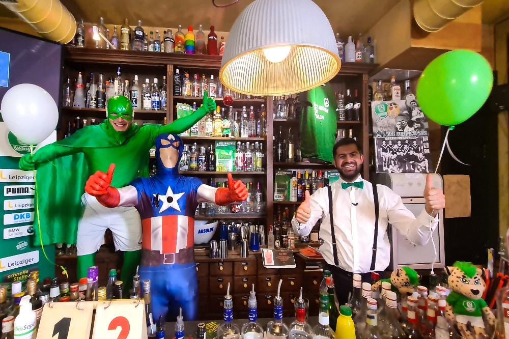 Virtueller Saisonabschluss mit Geschäftsführer Karsten Günther, Kapitän Alen Milosevic und Lucas Krzikalla. Quelle: SC DHfK