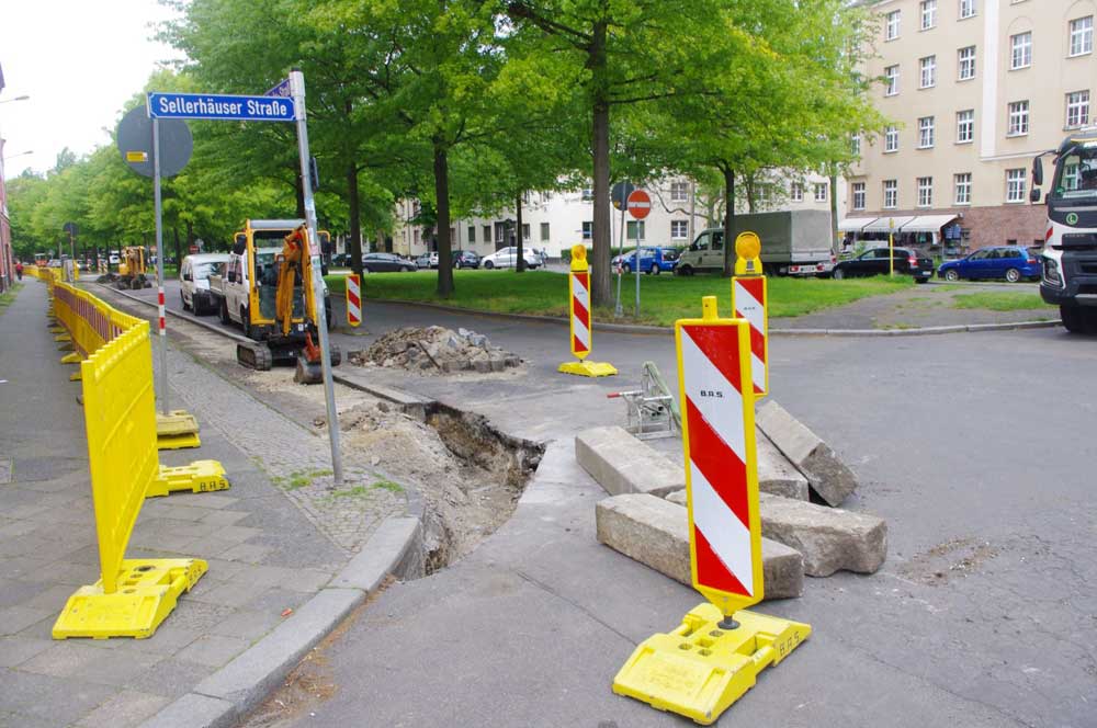 Straßenbaustelle in der Gregor-Fuchs-Straße. Foto: Bürgerverein Anger-Crottendorf e.V.