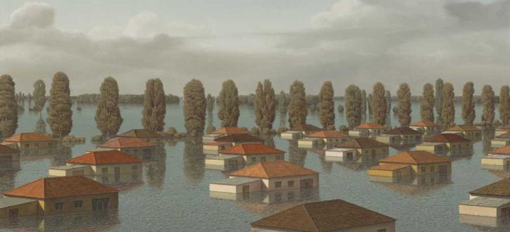 Markus Krüger: Überschwemmte Landschaft (2019). Foto: Galerie Schwind