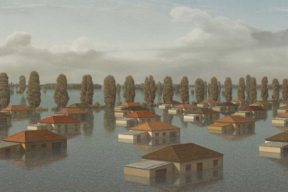 Markus Krüger: Überschwemmte Landschaft (2019). Foto: Galerie Schwind