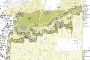 Der Plan für die neue Grünanlage mit Teich und Graben. Karte: Stadt Leipzig