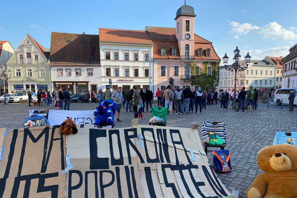 Die FFF-Installation während der Demo in Wurzen. Foto: FFF Wurzen