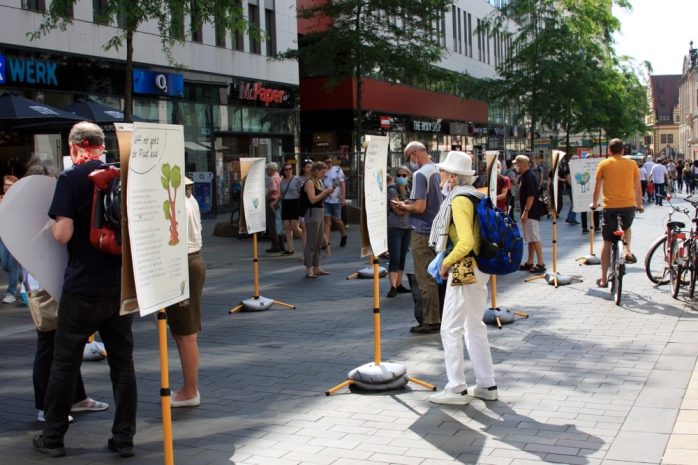 Aktion am 12. Juni 2020 in der Grimmaischen Stra&szlig;e. Foto: L-IZ.de