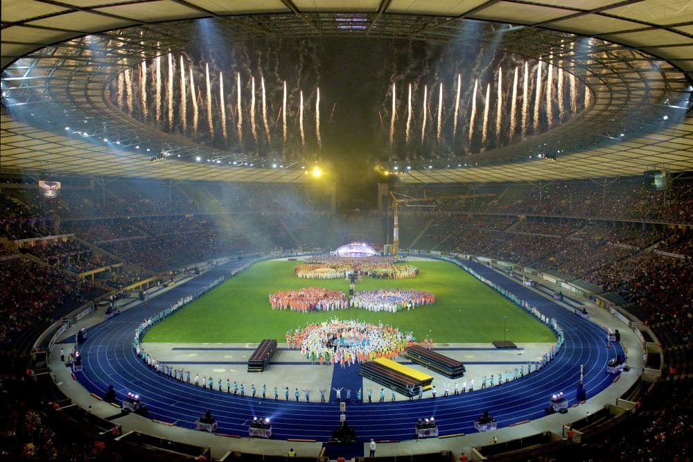 Die Stadiongala, wie hier in Berlin, wird auch 2021 in Leipzig ein absolutes Highlight des Turnfestes sein. Foto: DTB, Volker Minkus