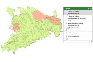 Mengenmäßiger Zustand der Grundwasserkörper in Sachsen. Karte: Freistaat Sachsen, LfULG