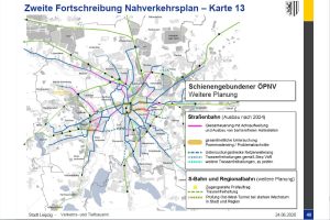 Lauter Prüfaufträge zum ÖPNV aus dem Nahverkehrsplan 2019. Karte: Stadt Leipzig