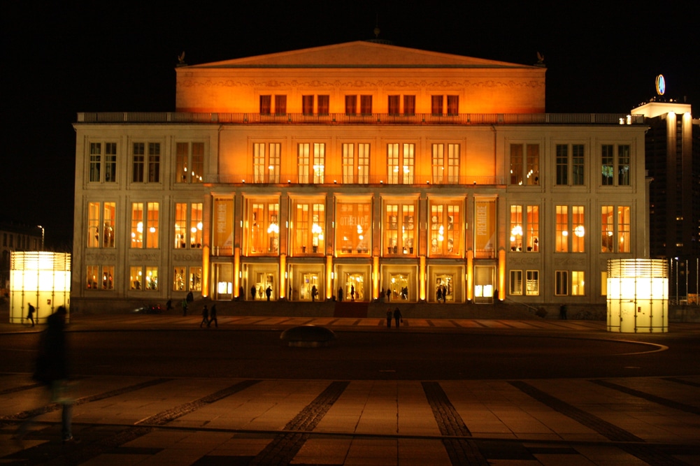 Bei der „Night of Light“ mit dabei: das Opernhaus Leipzig. Foto: Ralf Julke