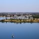 Neuseenland-Radroute: Blick vom Aussichtsturm Bistumshöre auf den Cospudener See und das Leipziger Neuseenland. Foto: Andreas Schmidt