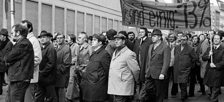 Im Westen selbstverständlich, nicht aber in der DDR: Streik der Gewerkschaft IG Druck und Papier in Köln 1973. Foto: gemeinfrei