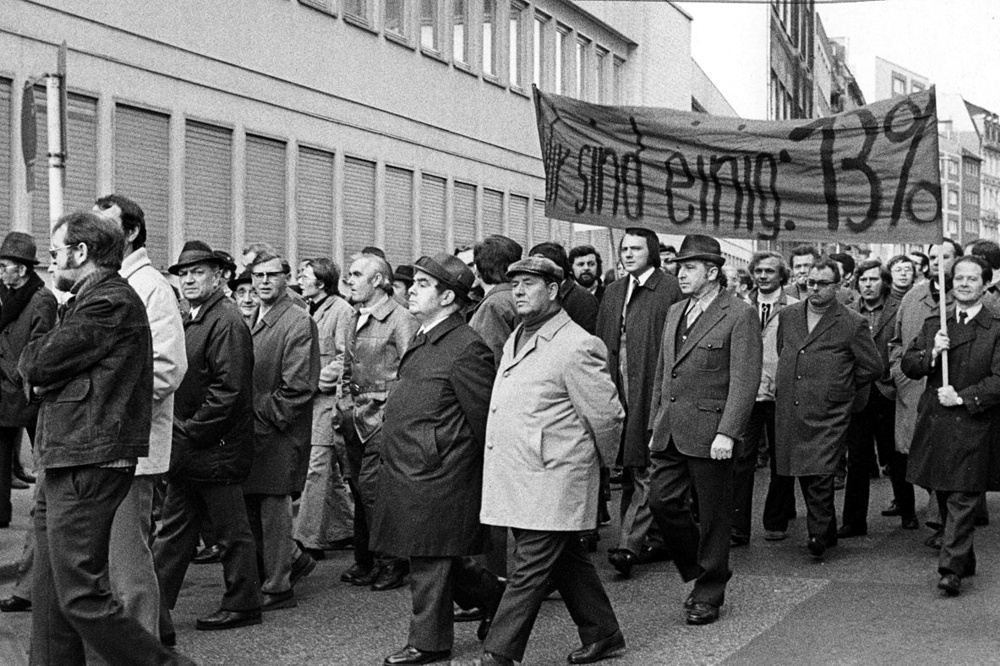 Im Westen selbstverständlich, nicht aber in der DDR: Streik der Gewerkschaft IG Druck und Papier in Köln 1973. Foto: gemeinfrei