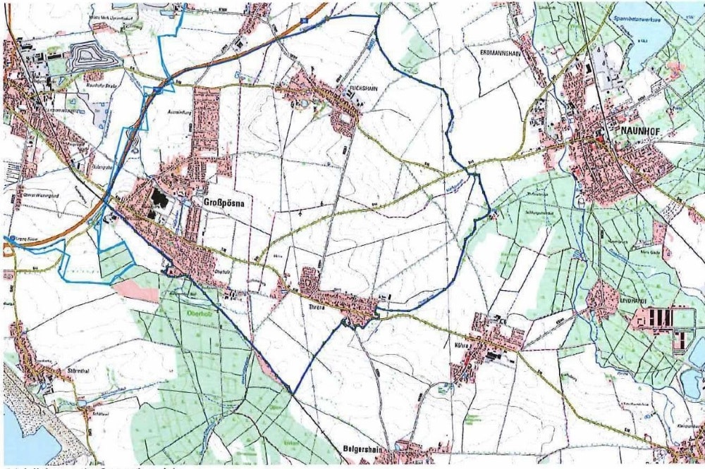 Sperrbzirk AFB - Großpösna, Fuchshain,Threna. Quelle: Landkreis Leipzig