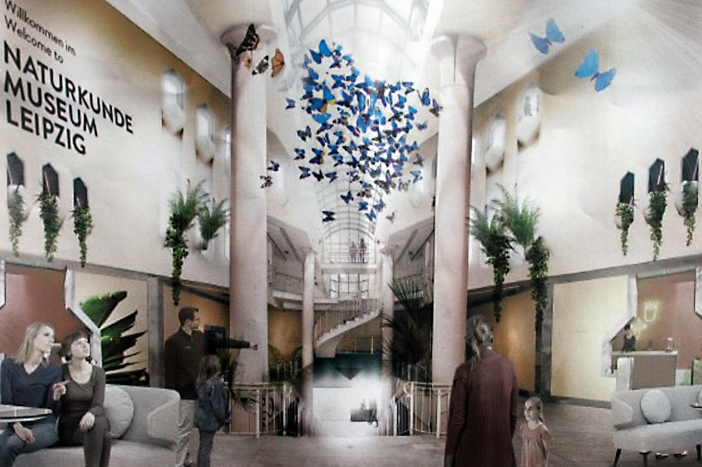 So soll das Foyer künftig aussehen. Visualisierung: KOCMOC