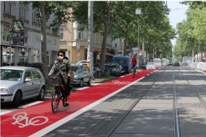 So könnte die Karl-Heine-Straße mit Radfahrstreifen aussehen. Grafik: Ökolöwe