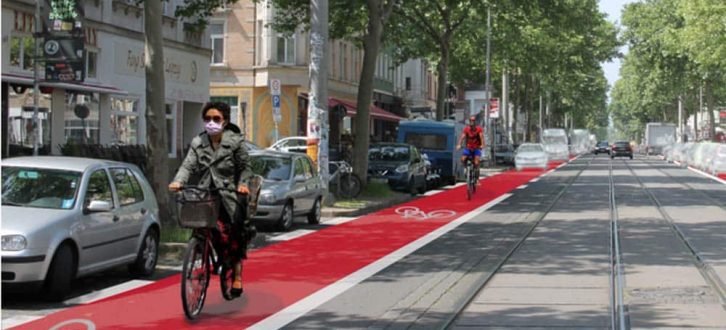 So könnte die Karl-Heine-Straße mit Radfahrstreifen aussehen. Grafik: Ökolöwe