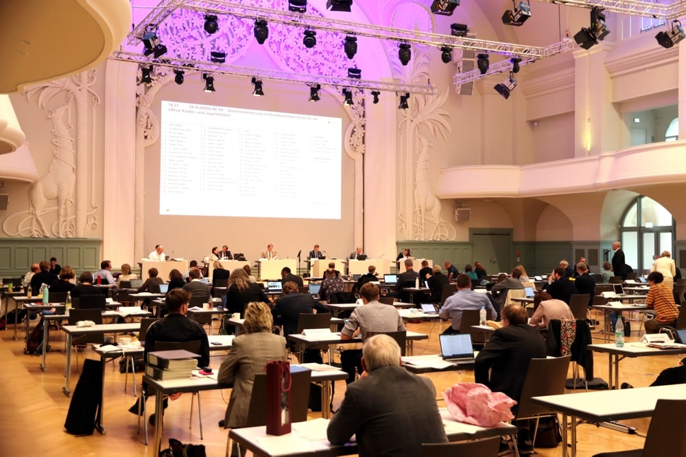 Stadtratssitzungen 2020 durch Corona im Interim Kongresshalle. Foto: L-IZ.de